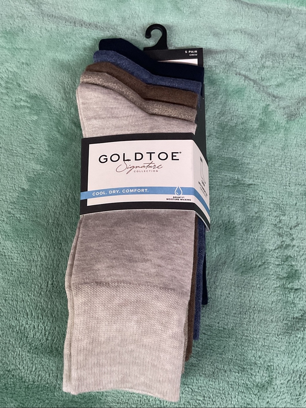 Gold Toe Men's Crew Socks - Light Gray, Brown, Navy (5-Pack) size 6-12.5